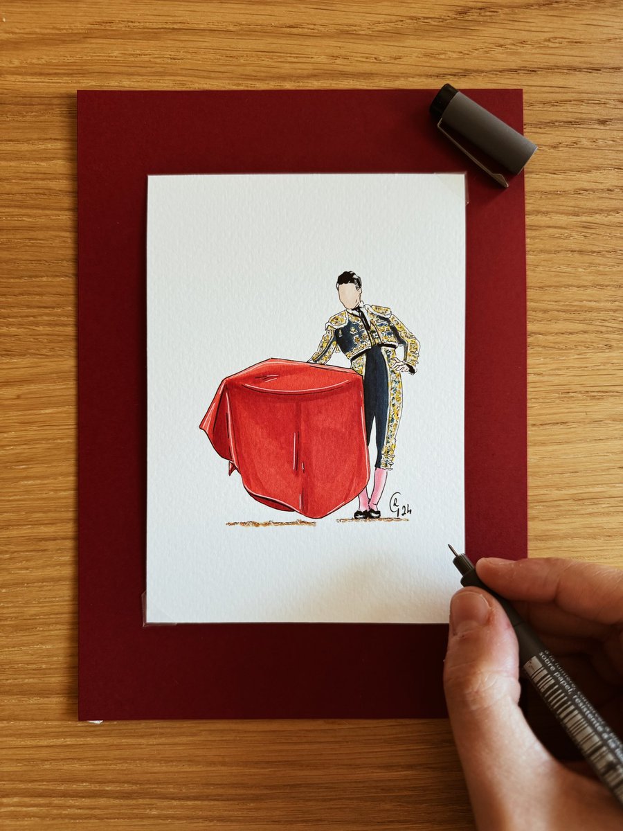 recio_estefania's tweet photo. ✍🏼 E L  B A I L E (v.2)
Talavante, Aguado y Castella.
Serie A6 a tinta y color.
-
#Talavante #PabloAguado #SebastianCastella https://t.co/5iphoT4tZi