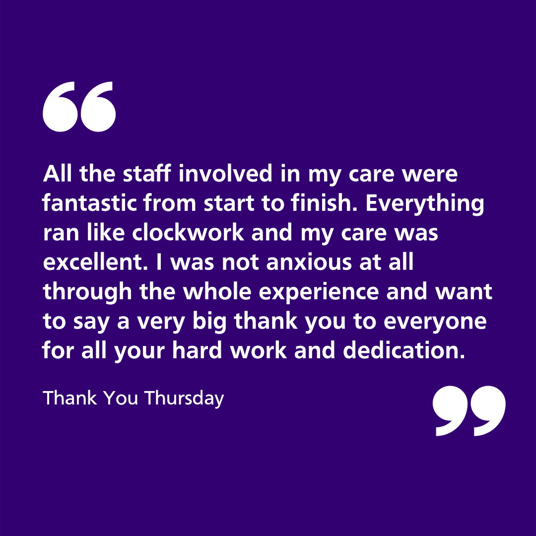 Thank you to everyone in our Day Surgery Unit and theatres for providing such an amazing service and experience for the people we care for. 👏