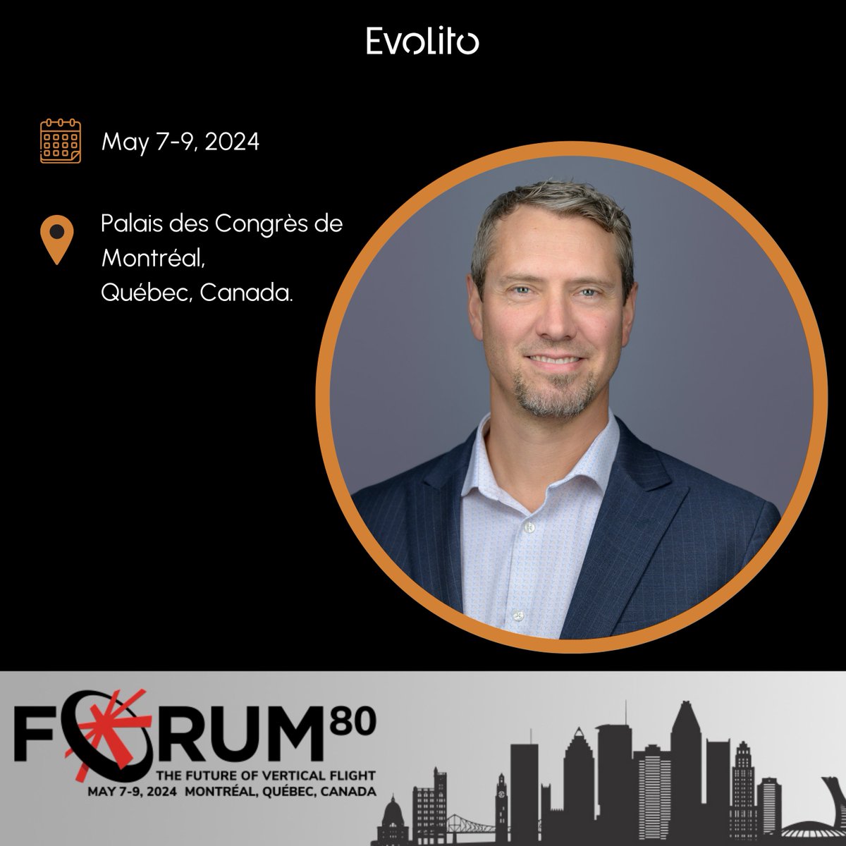 Next week we will be at #Forum80  the world's premier event on vertical flight tech from May 7-9, 2024 in Montréal, Québec, Canada. Join us for 3 days of in-depth tech discussions, presentations, and an extensive tech display. Don't miss out #VerticalFlight,  #electricVTOL