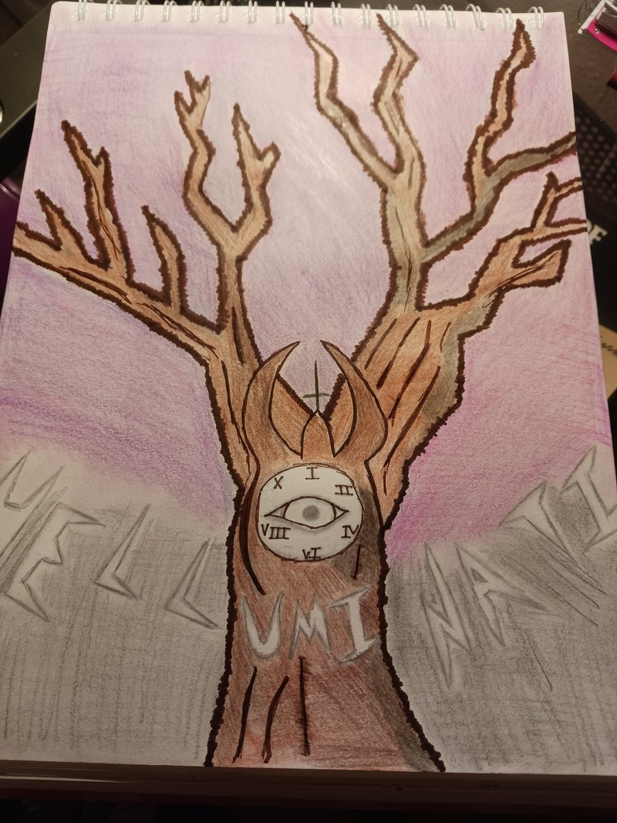weywardbrat's tweet photo. Oh #spookytree how I've missed thee! You're not forgotten I've just been struggling at life #art #artist #strugglingartist #sketch #color https://t.co/GNP5VMjy2u