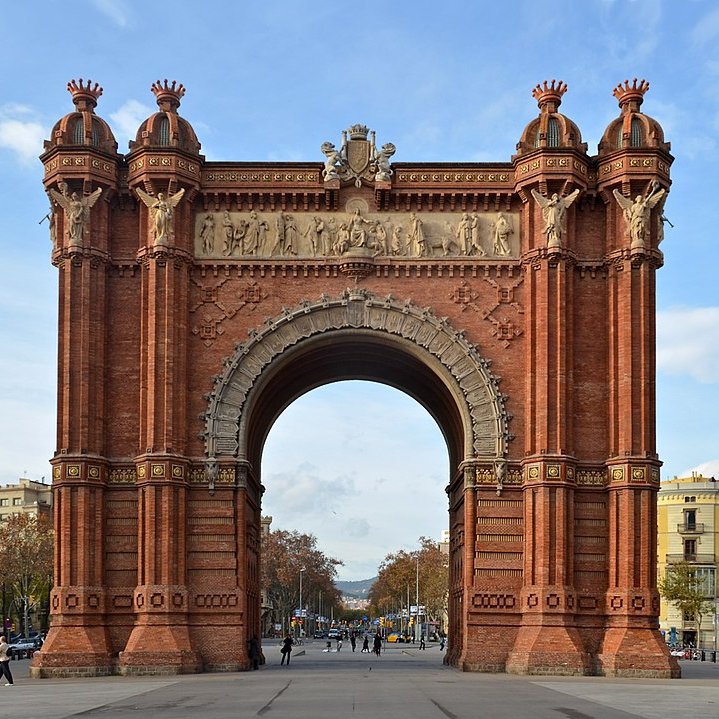 12. Arc de Triomf was built as the main access gate for the 1888 Barcelona World Fair, with friezes that depict Barcelona welcoming nations, showcasing a rich modernisme style.