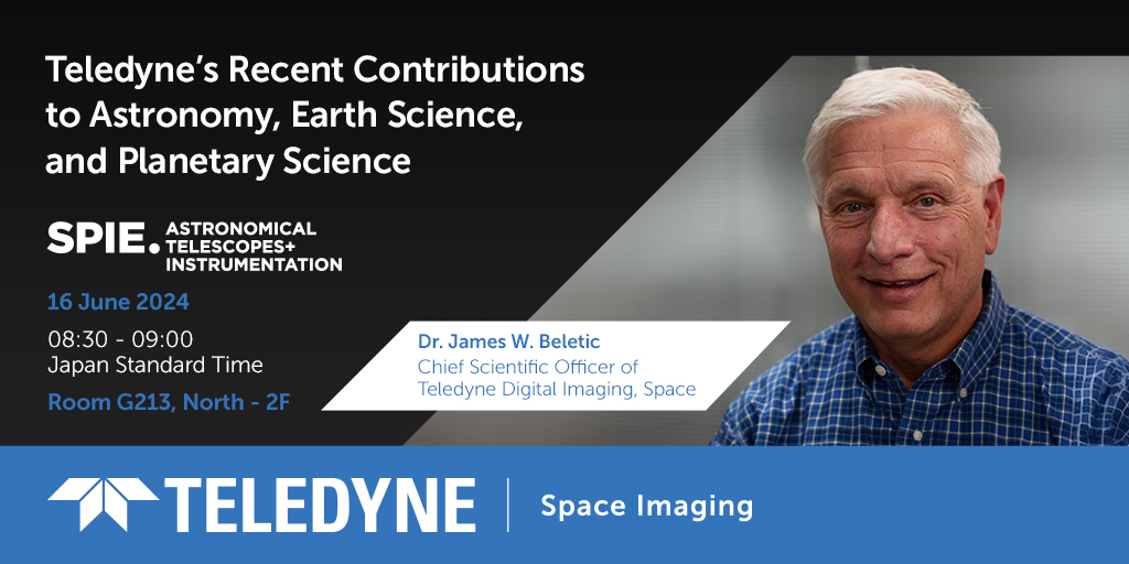 🗣️Dr. Beletic, Chief Scientific Officer of Teledyne Digital Imaging, #Space will be speaking at the SPIE Astronomical Telescopes + Instrumentation conference in Japan. 👉 loom.ly/FlO0uWI #SPIEAstronomicalTelescopesInstrumentation #SpaceImaging #TeledyneSpaceImaging