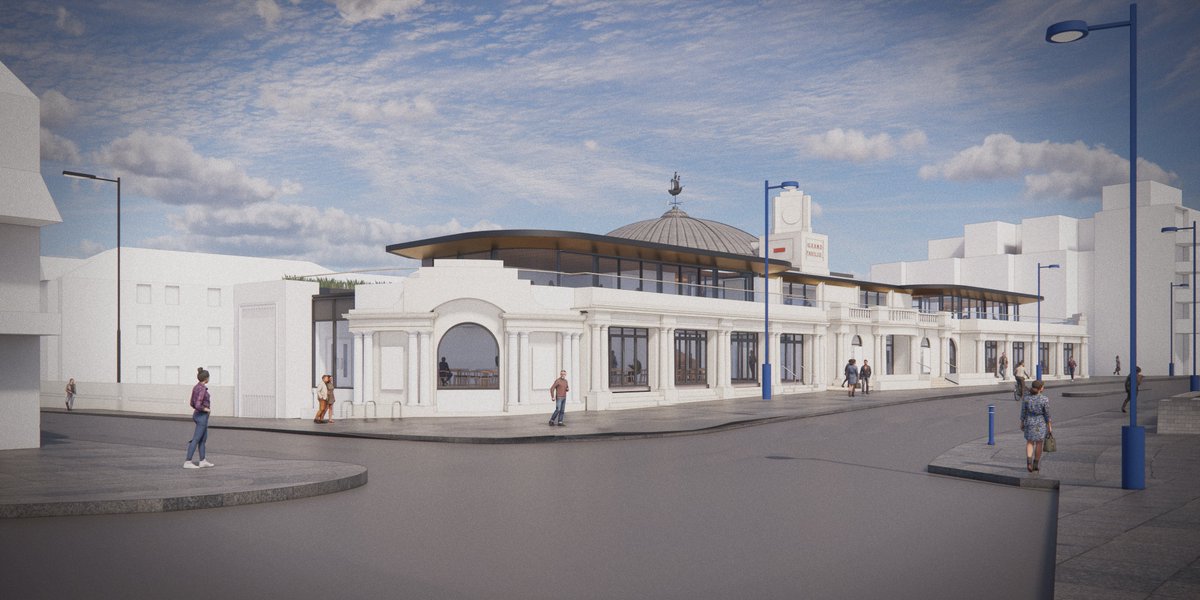 A new glazed, roof top pavilion with views out towards the Bristol channel, a passenger lift, auditorium, gallery, toilet facilities and supporting back of house areas feature in the final plans for @GrandPavilion #Porthcawl @AwenCulturalTrust 

bridgend.gov.uk/news/grand-pav…