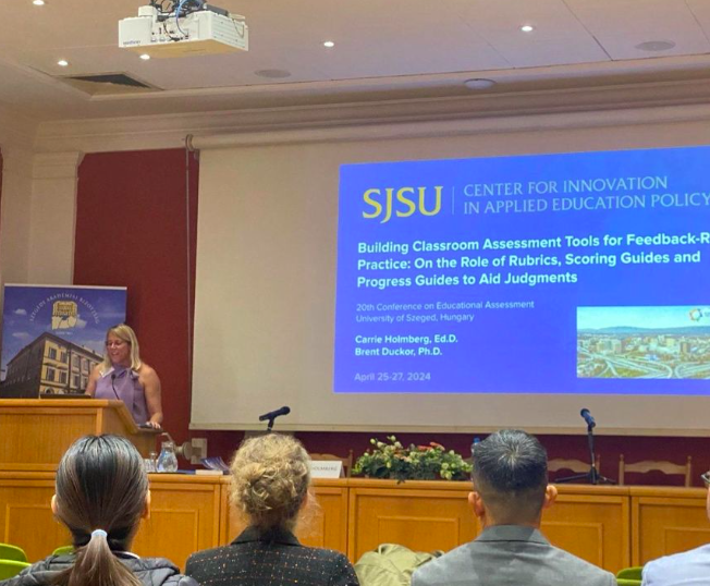 Research follow-up collaboration @Uni_Szeged 20th Conference on Educational Assessment: Ágnes Hódi '19 #Fulbright invited her former host @FulbrightPrgrm Specialist Brent Duckor @SJSU '23 for a lecture - Observing feedback in placed based research settings edu.u-szeged.hu/pek2024/?pid=p…