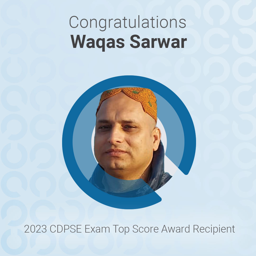 Join us in congratulating Waqas for having the highest #CDPSE certification exam score in 2023! 🏆 View all of the top exam scores for ISACA certifications: bit.ly/4dr1o8I