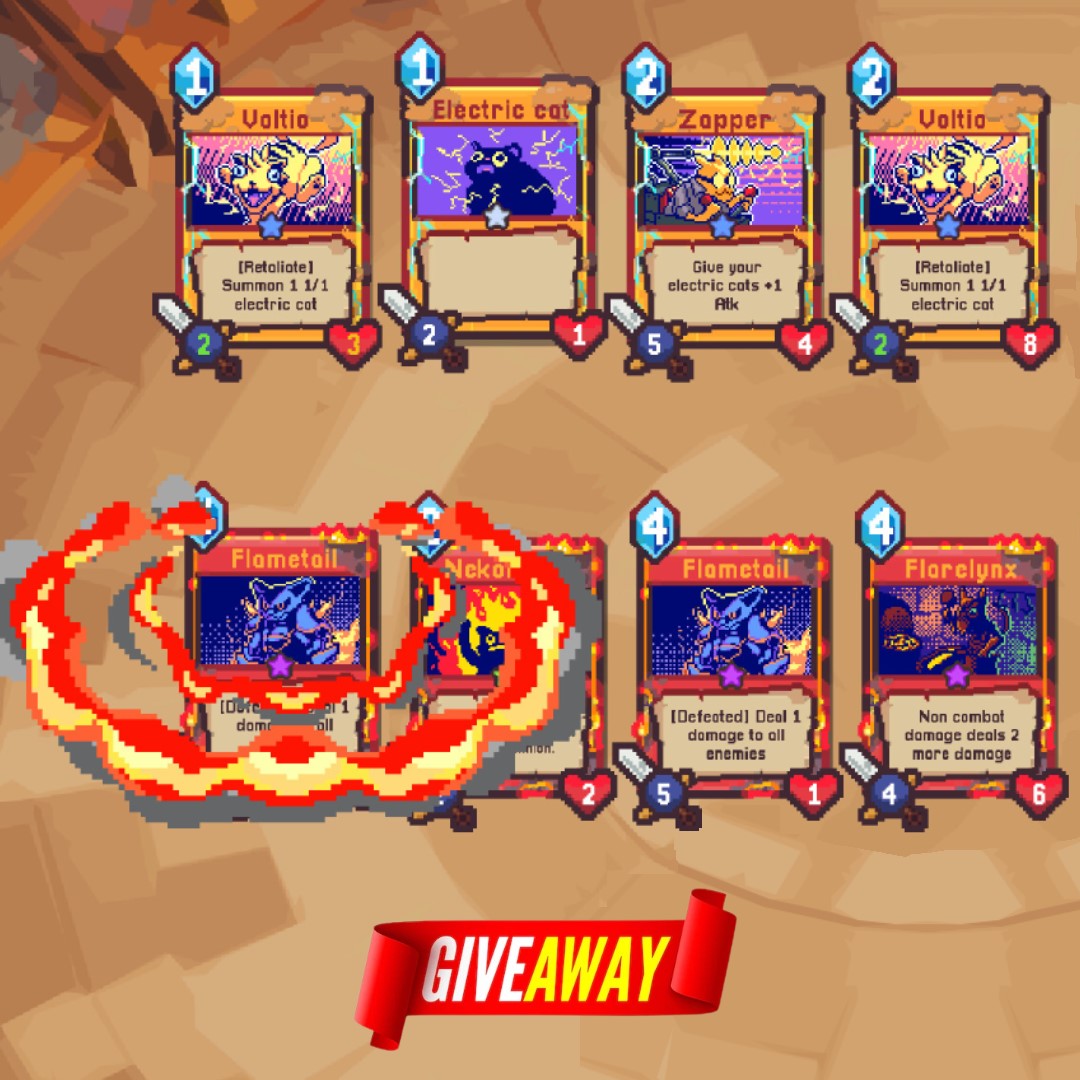 🎁#GIVEAWAY - 🔥'Spellcats: Auto Card Tactics'🔥 

 To enter simply: 🎁

☑️Like ♥️ and RT this tweet 
☑️Wishlist on steam 👇 store.steampowered.com/app/2150910?ut…

🏆3 Winners  will be announced on May 6th 📅

#Giveaways #FreeGame #Steam #SteamKey