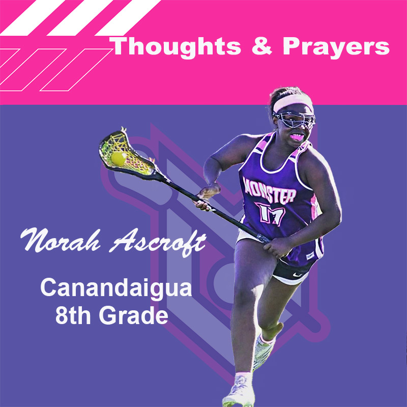 Monster_Lax's tweet photo. Monster healing thoughts and prayers for Norah Ascroft, 2028 from Canandaigua, who is recovering from her recent knee surgery!. Get well soon Norah and come back stronger! #MonsterStrong @PrimetimeBall_ https://t.co/4OGPxs0kVz