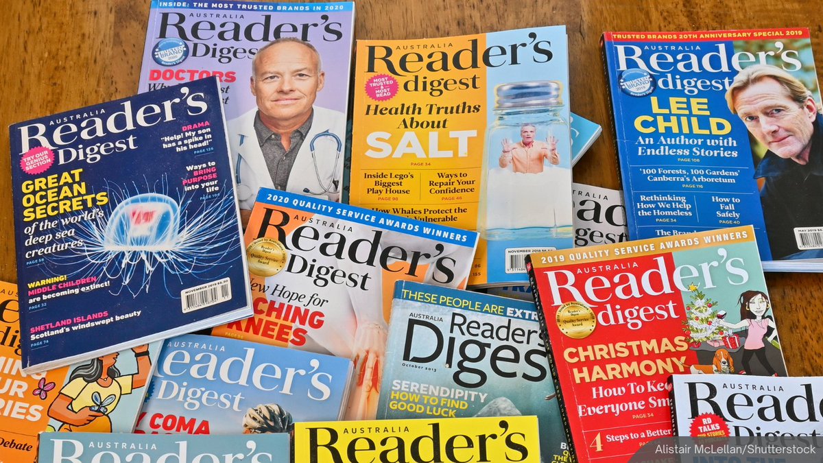 1. Reader's Digest has closed in the UK after 86 years in operation.

'Unfortunately, the company just couldn't withstand the financial pressures of today's unforgiving magazine publishing landscape and has ceased to trade,' said Eva Mackevic, the magazine's editor-in-chief.