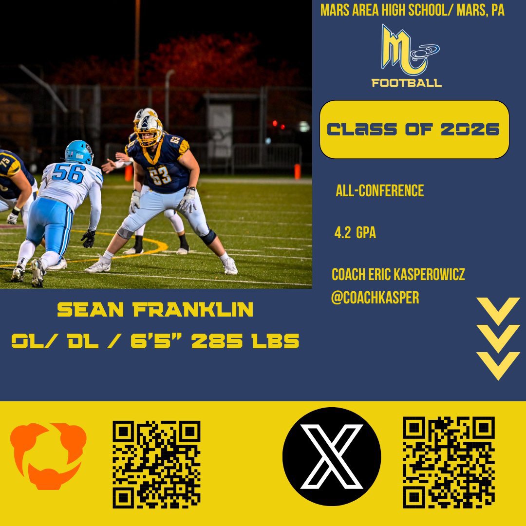MarsHSFootball's tweet image. Don’t miss the Class of 2026 (Part 1 of 2)

@GabeHein8 
@AdamBudzilek 
@Sean_Franklin_ 
@Ethan_Kresinski 

#MarsMade #WT2 👽🏈💪

👀👇