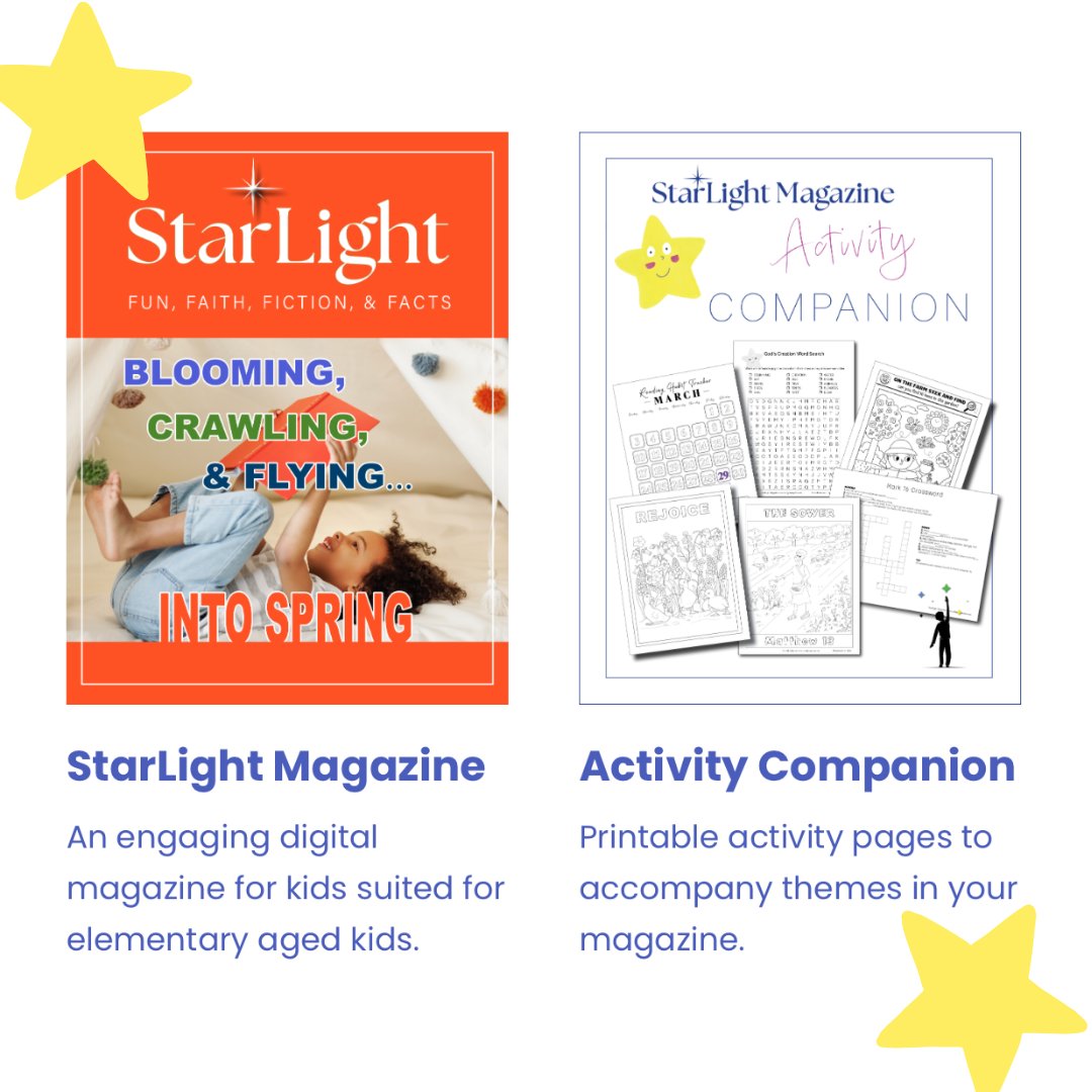 ⭐️ Have you checked out Starlight Magazine yet? ⭐️

A free, engaging, digital magazine for elementary aged kids. StarLight is loaded with fun, faith, fiction, and facts just for your family. 

#familyfunfriday #kidsactivities #family