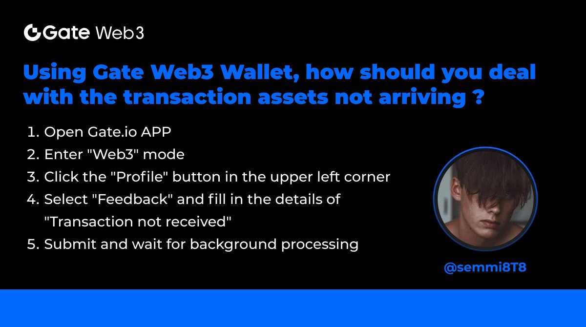 🌟#GateWeb3Quiz Winner Answer Wall 🥳

🤔️ Using #GateWeb3Wallet, how should you deal with the transaction assets not arriving ?

🏆@semmi8T8 answered this way👇

👏Looking forward to more interactions and answers！

#GateWeb3 #GateWeb3Quiz