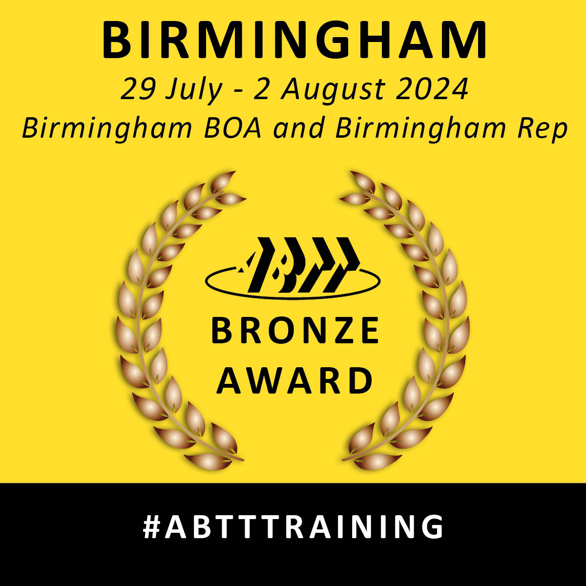 Now booking: ABTT Bronze Award for Theatre Technicians – Birmingham, 29 July - 2 Aug.

A five-day course which gives candidates knowledge & understanding of best practices & is a SCQF Level 7 qualification.

abtt.org.uk/events/abtt-br…

#ABTTtraining #ABTT #Theatre #TheatreTechnician