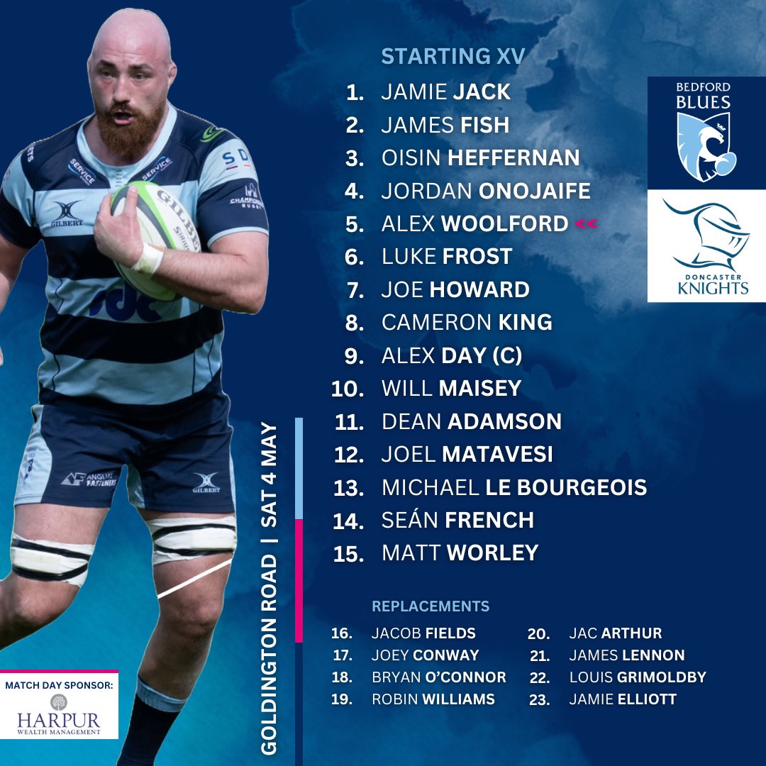 📰 TEAM NEWS | Blues name squad for final home outing of the season 🆚 @DoncasterKnight 🔵🤝⚔️ 5️⃣ changes to the Starting XV 🔁 4️⃣ forwards alterations 💪 3️⃣ league fixtures remaining 🏉 2️⃣ with 5️⃣0️⃣0️⃣➕club points 🔥 1️⃣ appearance milestone 🧢 ➡️ bit.ly/4dsfQgX
