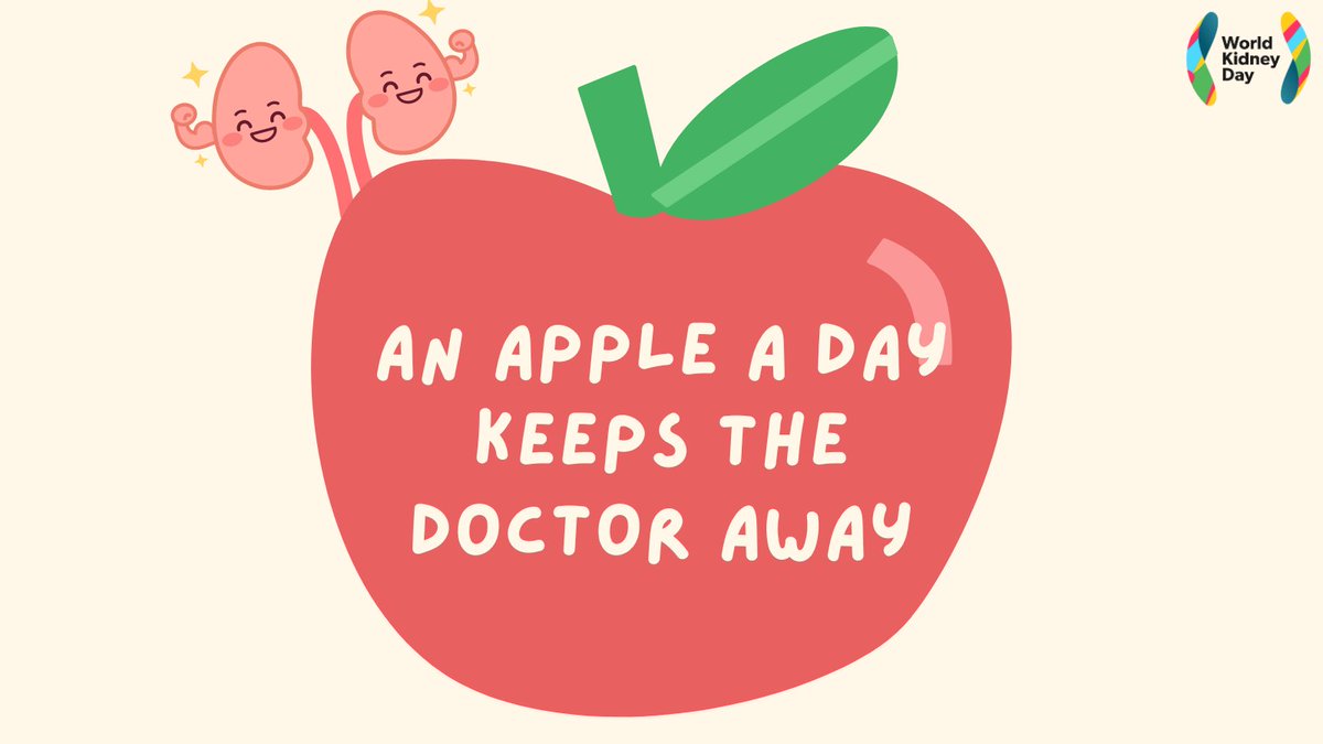 Some foods may boost the performance of the kidneys, while others may place stress on them and cause damage. Apples are low in #potassium, #phosphorus, and #sodium, making them a great choice for a #kidneyfriendly #diet. #WorldKidneyDay #HealthyDiet