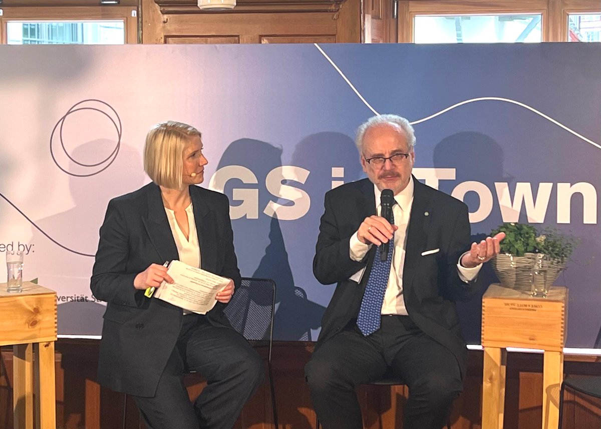 'The European Union is the way to preserve our way of life. Therefore, it is very important that the countries in the European Union keep their autonomy'. Former President of Latvia, @valstsgriba, when asked what is the key to peace and stability in Europe. #53sgs @SG__Symposium