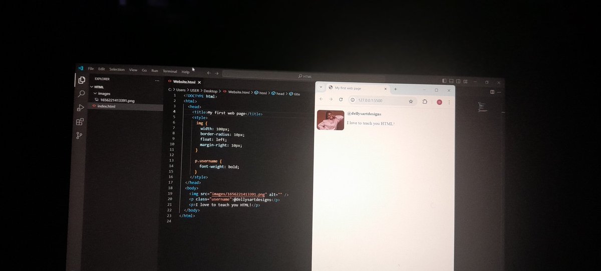 🚀 Excited to share my journey into web development!

Today marks a significant milestone for me as I took my first steps into the world of coding by creating my very own webpage using HTML.

Just wanna save this here for future 😊
 #HTML
#WebDev
#FrontEnd #frontendwebdeveloper