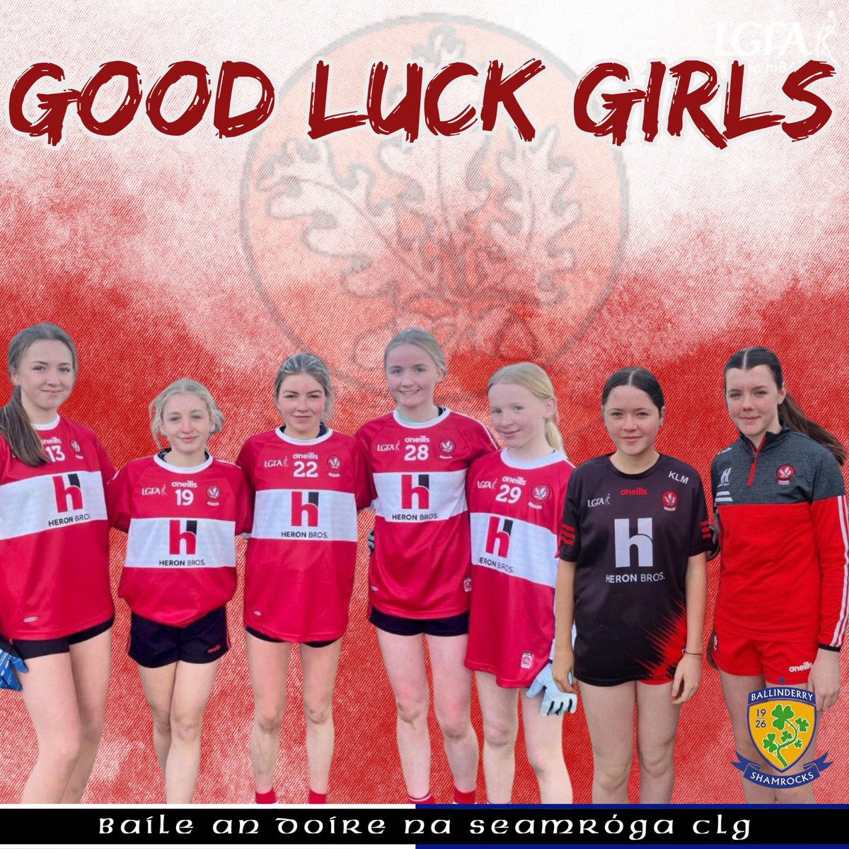Tomorrow, we send our best wishes to Ailise, Emma, Abaigh, Eva, and Grainne, and Oonagh as they compete in the All Ireland Gold Series group stages in Louth. On Sunday, we're rooting for Kerri Lee, Rionach, and their teammates in the U16 Ulster Final. #PROUD ☘️