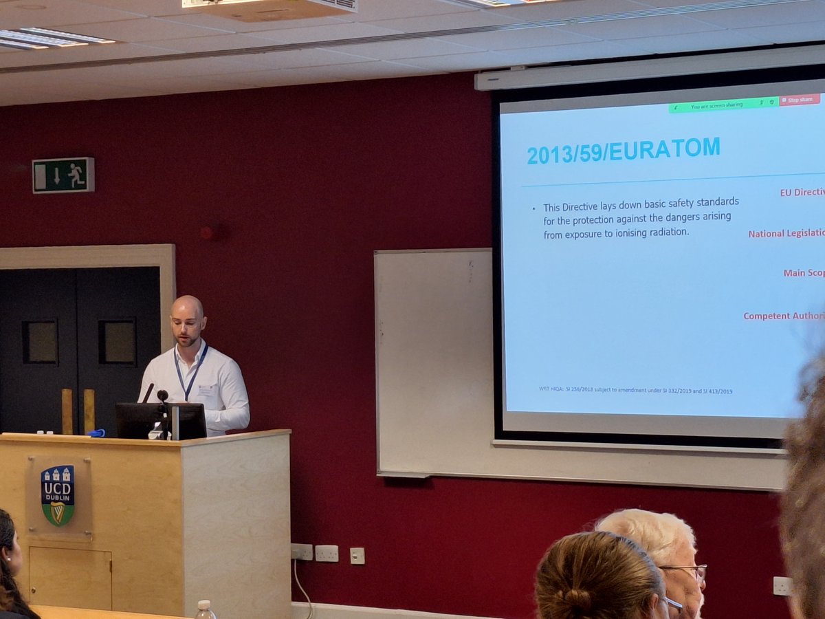 Andrew Dullea, Health Services Researcher, speaking on the regulation of ionising radiation, generic justification and #HTA at a meeting on radioligand therapies this morning at the Mater Misericordiae University Hospital. #NuclearMedicine #RadioligandTherapy