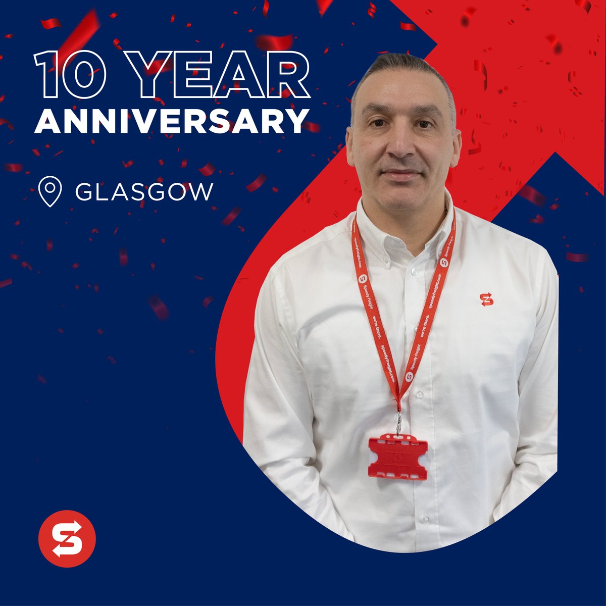 Congratulations to Damian Pacitti and his team in Glasgow as they mark 10 years as a Speedy Freight Franchise! 🎉 #SpeedyFreight #Logistics #Franchise