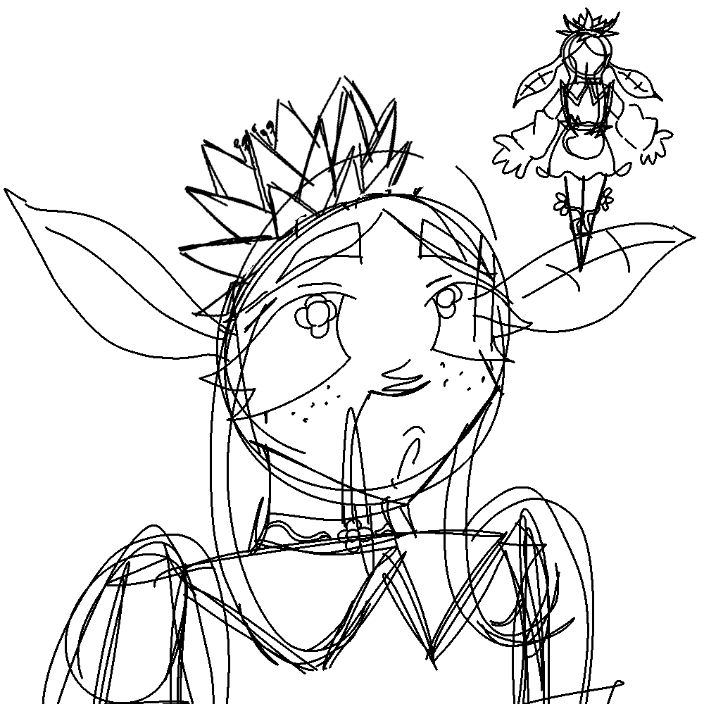 |FA project| (WIP?)

DOODLE! Meet the Flower God.

People say she spends all her time on a lilypad in a forrest. She started pushing people away after what happened. Maybe one day she can move on and forget. One day. A flower needs time to bloom. 

(her legs aren't spikes lol)