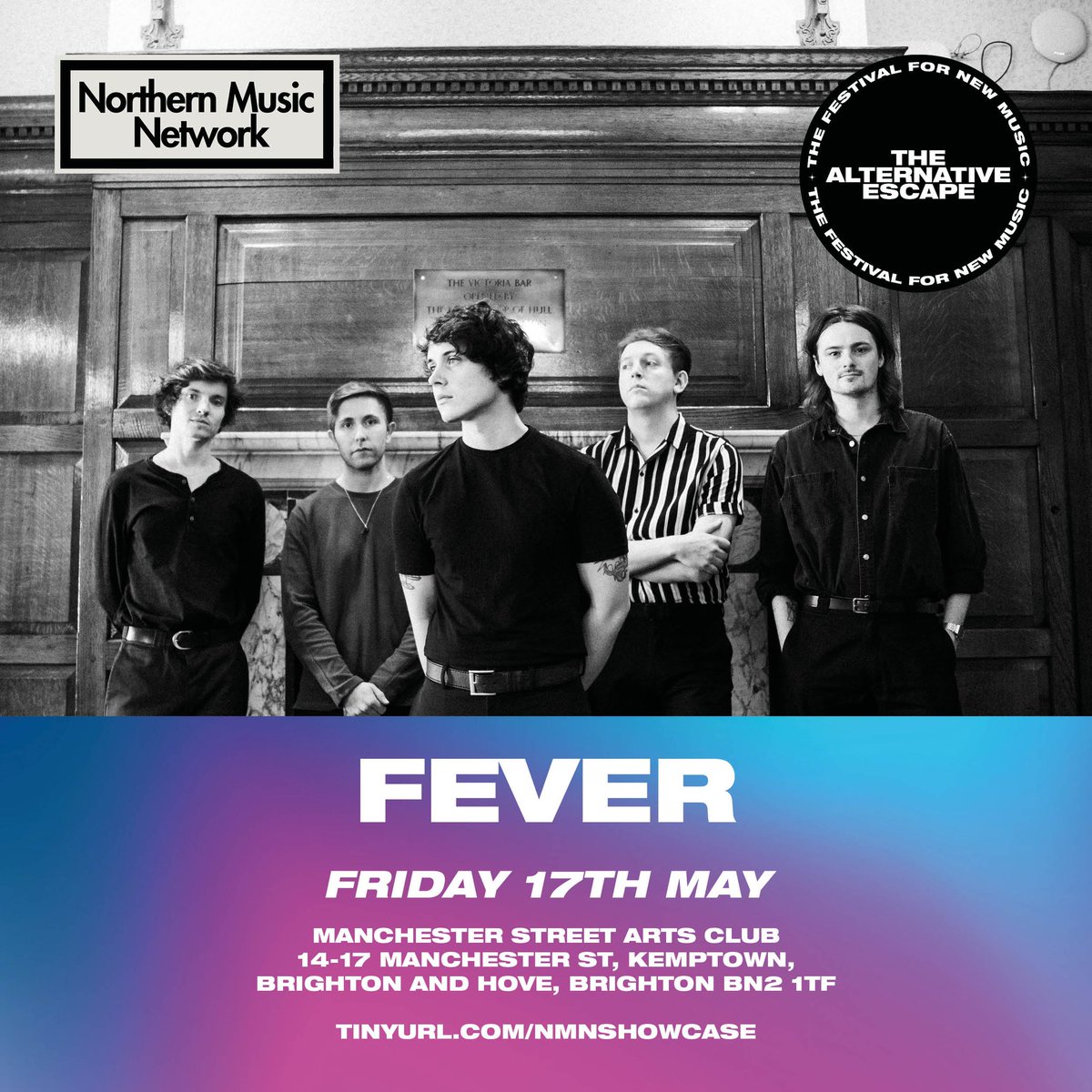 Brighton! We’ll be coming to perform at the Northern Music Network showcase as part of this year’s ‘The Alternative Escape’. Friday 17th May 2024. 6pm. Manchester Street Arts Club. Thanks to @northmusicnet & @HullMusicNet for the invite. We’ll see you there! 🫡