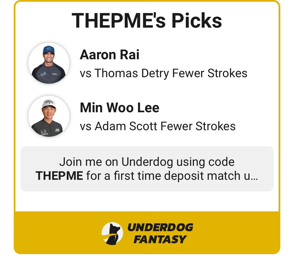 Let’s roll over some $$$ from yesterday into an AM H2H play.underdogfantasy.com/es-lkcXX0HsUl Join me on Underdog using code THEPME for a deposit match bonus up to $100. Or just use that link.