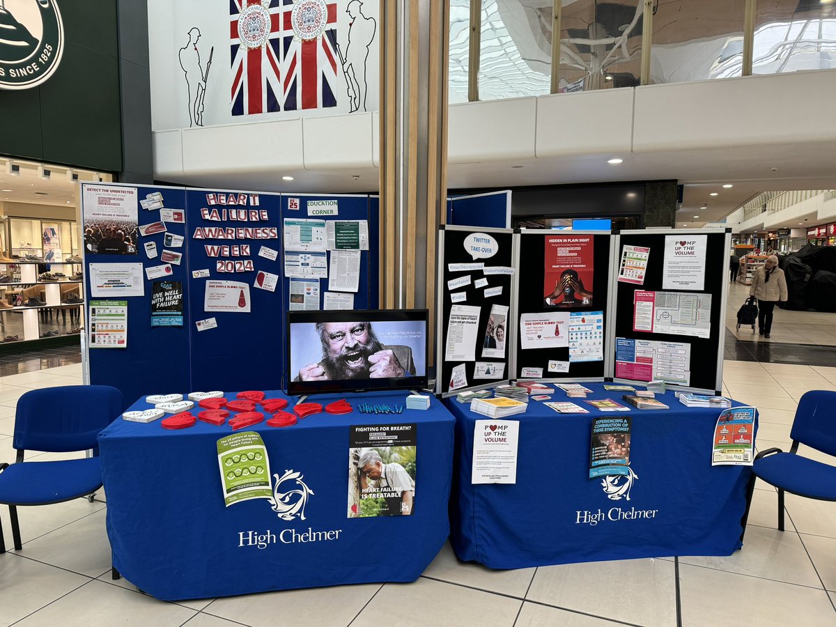 Super busy <a href="/HighChelmer/">High Chelmer</a> and <a href="/BasiIdon/">Basildon</a> raising awareness of #heartfailure♥️🫀 Heart failure is treatable. 
Free blood pressure and heart rate checks! 
#DetectTheUndetected #TheFWord #FindMe #25in25