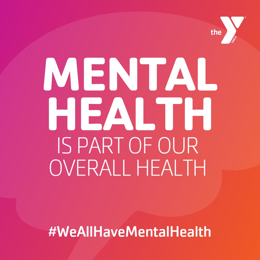 #FitnessFriday  Mental health is how we think, feel and act. This May, join the Y in talking about mental health with family and friends for Mental Health Awareness Month! #WeAllHaveMentalHealth