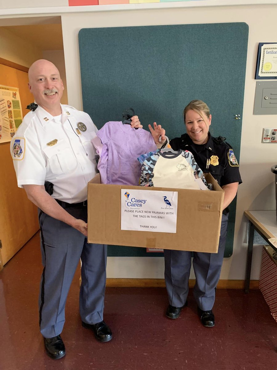 #BCoPD's #Essex Precinct partnered with the Essex Senior Center Council to collect nearly 40 pairs of pajamas for @CaseyCares which supports critically-ill children and their families. #together #community #partner #children (photo: Essex Sr. Council)