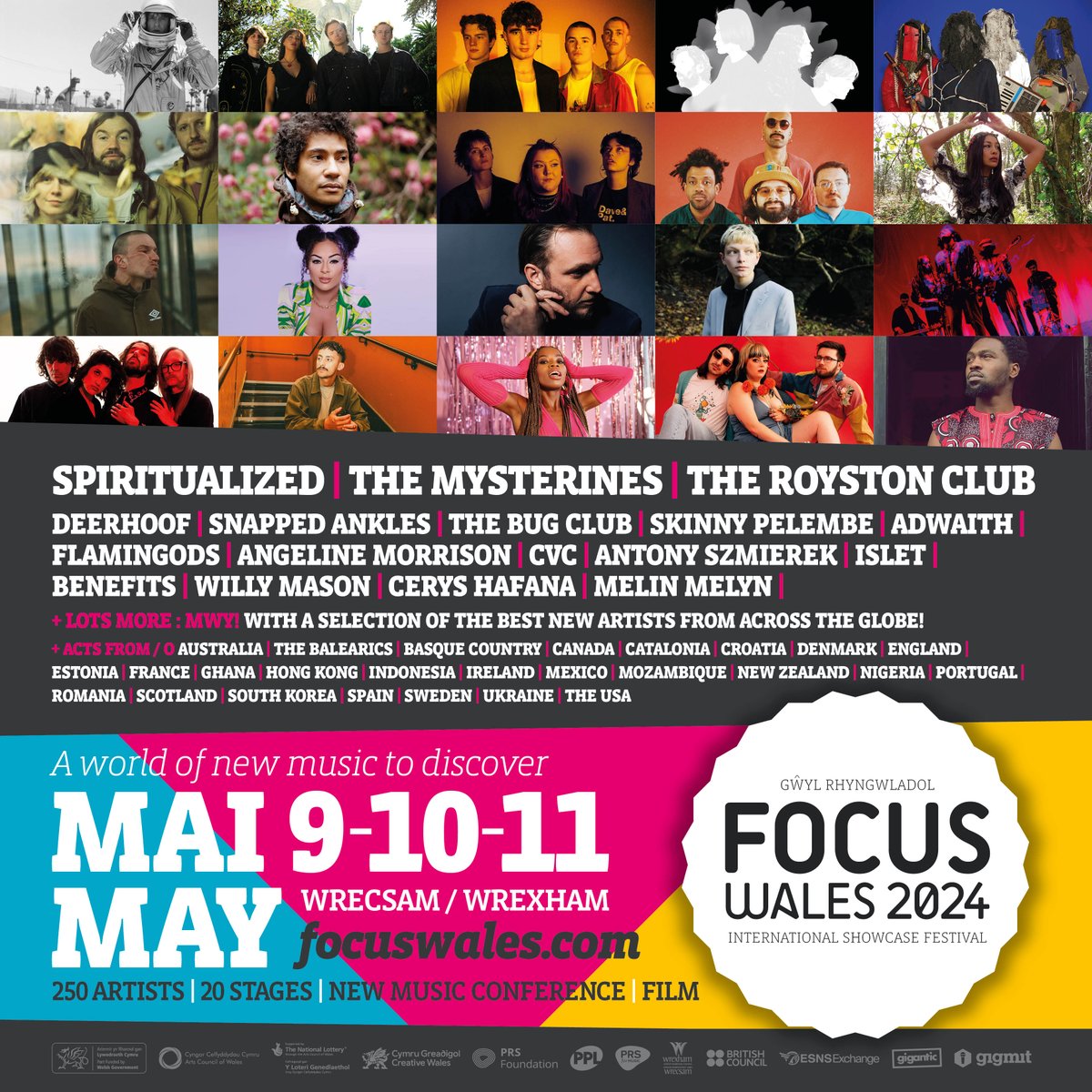 In less than a week's time we'll be welcoming over 20,000 people to #Wrexham for the 14th birthday edition of @FocusWales 🏴󠁧󠁢󠁷󠁬󠁳󠁿🙌 We're delighted to be at heart of the action once again, with 2 music stages, conferences, @BBCRadioWales broadcast & a few surprises! Get involved! ❤️