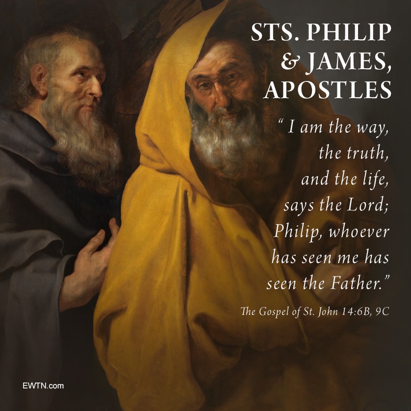 Today is the feast day of St. Philip and St. James the Lesser, Apostles of Jesus. Philip was crucified and James was stoned. May we too share their courage in proclaiming the Catholic faith! catholicnewsagency.com/saint/sts-phil…