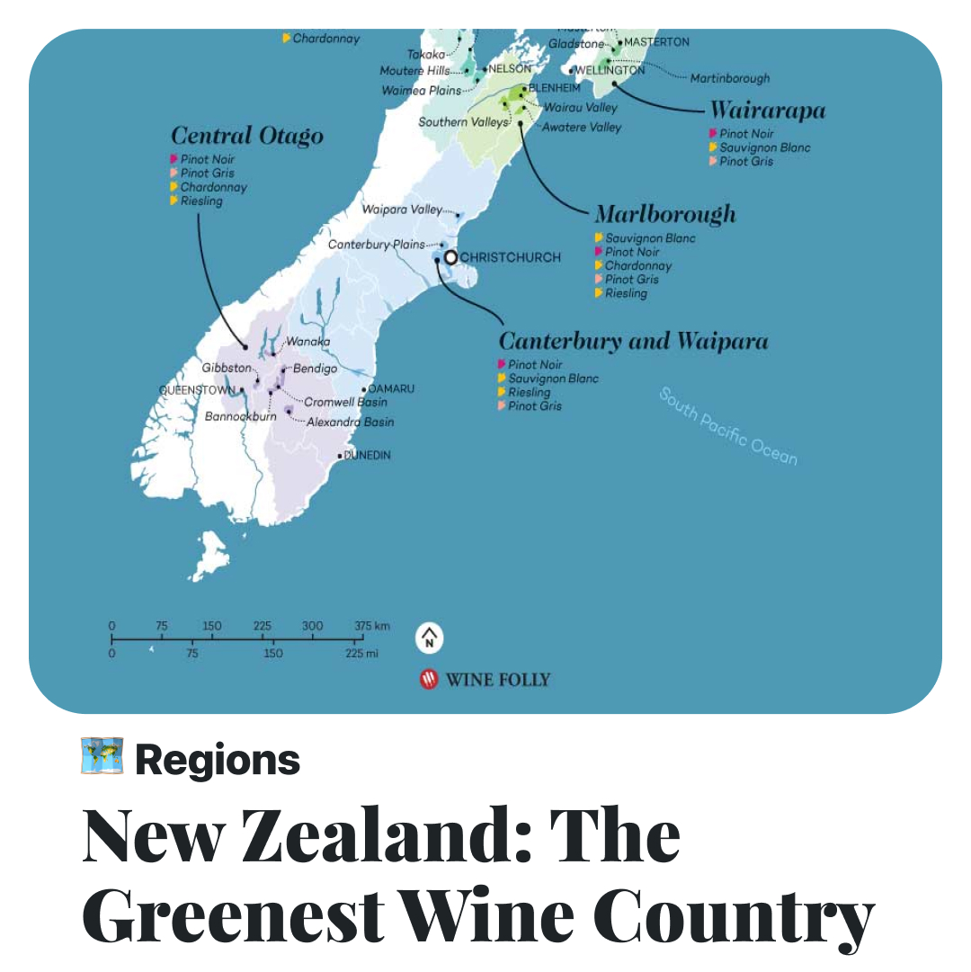 Learn about the hidden gem of the South Pacific. New Zealand has 10 wine regions spread across the main islands, producing noteworthy Sauvignon Blanc and Pinot Noir wines. Learn more about this region -> loom.ly/eUd5kXE #wine #greece #winetasting #travel