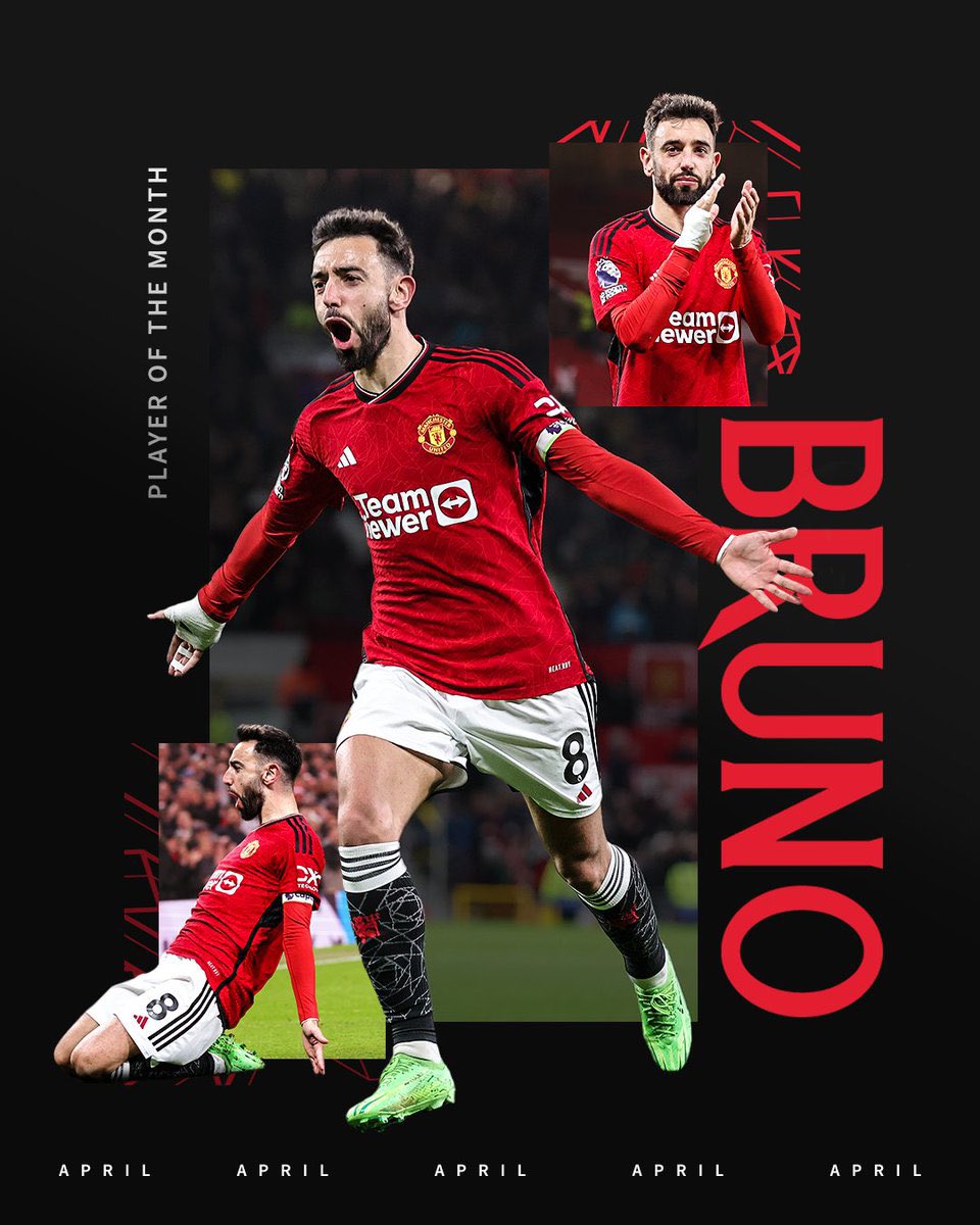 Congratulations to Bruno Fernandes who is Manchester United’s Player of the Month for April. #MUFC