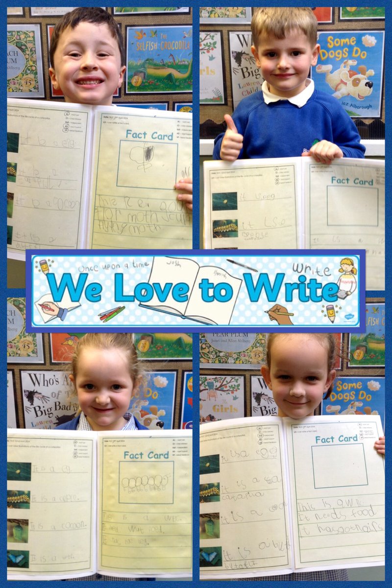 It is fantastic to see even more wonderful writing at @bpinfant. Today I had the pleasure of Rowan class 👏🏻. The children were excited to read their fact-files all about caterpillars to me 🐛. Well done everyone! 🤩 @the3saints #ThreeSaintsEYFS @3SaintsEnglish @MoonMaddy