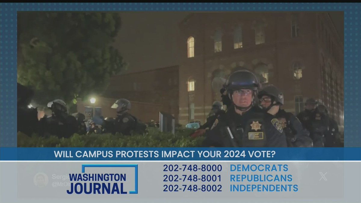 Will campus protests impact your 2024 vote? Call in, text, or tweet us with your thoughts: tinyurl.com/2p9uhw8a