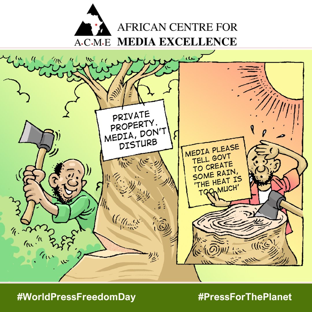 A #WorldPressFreedomDay reminder: In our quest for a sustainable future, free & independent media are our partners, not foes. Our voices & experiences, shared through a free media, are necessary to tell powerful stories for change. #PressforthePlanet Cartoon by @chrisatuk