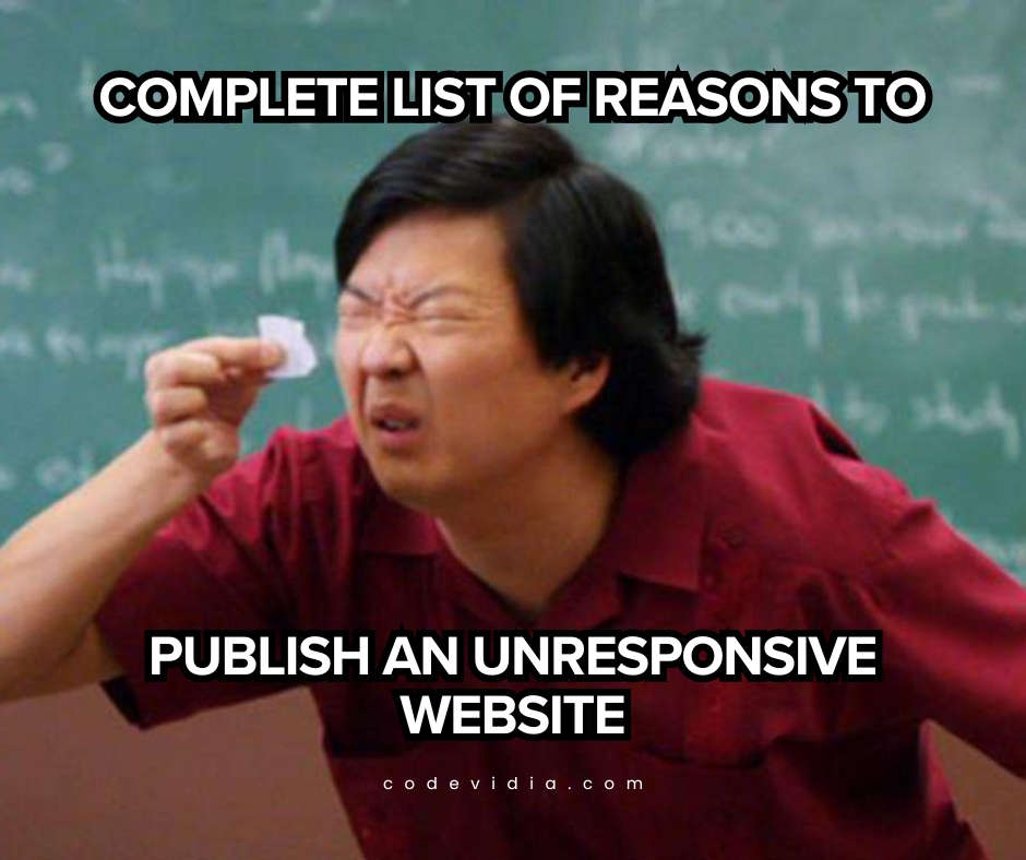 📱👀 Don't leave your users squinting! Make your site responsive and give them a seamless experience across all devices.

#ResponsiveDesign
#UserExperience
#WebDevelopment
#CodeVidia