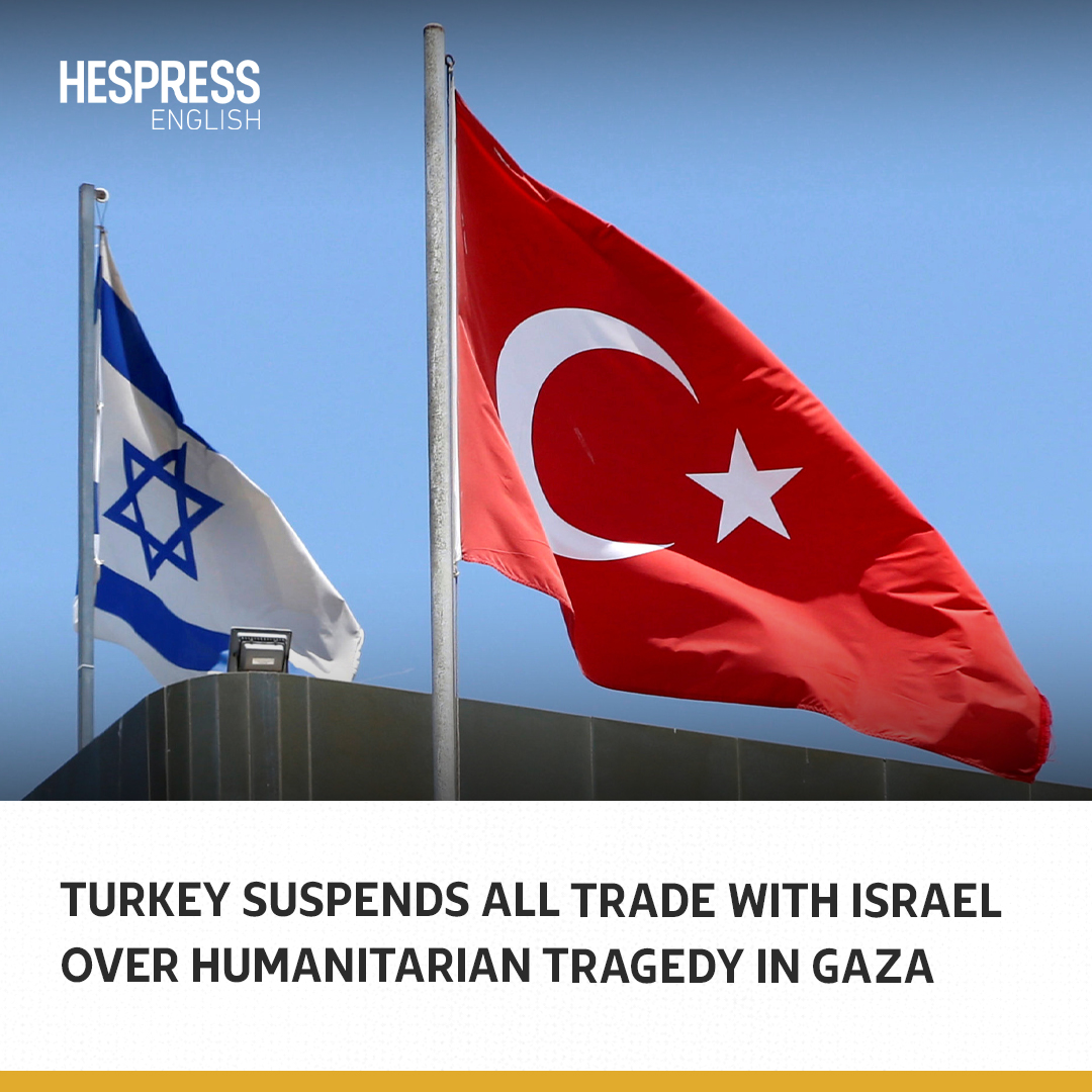 Turkey said Thursday it was suspending all trade with Israel until it allows aid to enter Gaza unhindered during its offensive against Hamas militants in the territory. 'Exports and imports to and from Israel have been suspended,' the trade ministry said in a statement, adding:…