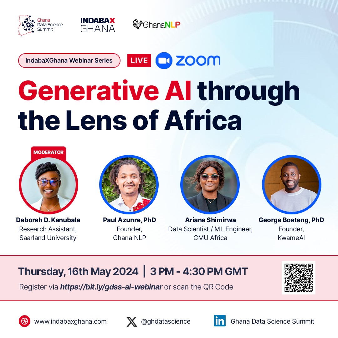 Don't miss this Webina on Generative AI through the Lens of Africa. Register now!!!: bit.ly/gdss-ai-webinar @Codeandcoktails @ace_rbk @dev_savvi @_iamEtornam @TechInGhana @sir_innocent_ @uxderrick @DedeCodex