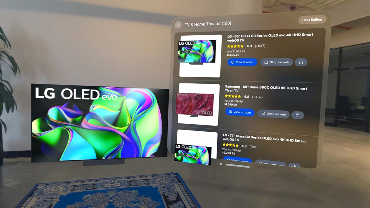 Best Buy App for Vision Pro Lets You Preview Products at Scale in Your Home See more 👉roadtovr.com/best-buy-app-v…