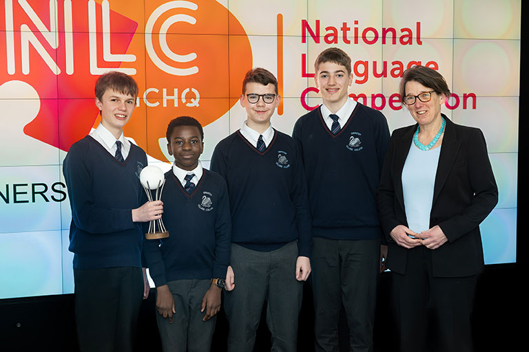 We were delighted to welcome the winners of the #NLC2023 from @mfl_swavesey to our Cheltenham HQ recently to meet with Director GCHQ and some of our linguists to discover how we use languages in our mission. gchq.gov.uk/news/nlc-winne…