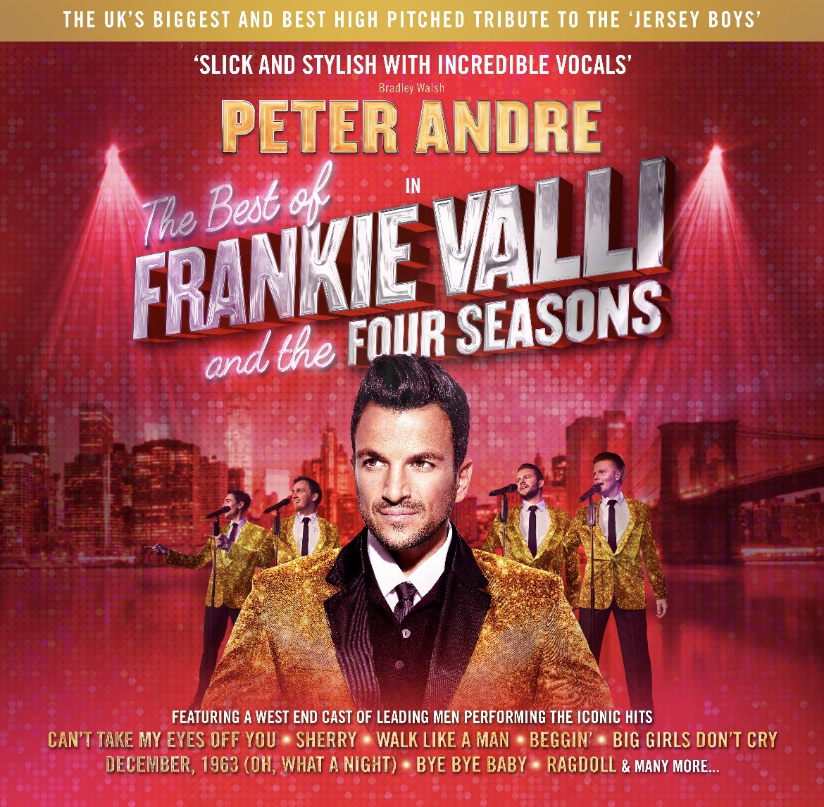 *ON SALE NOW* Sweeney Entertainments present Peter Andre in The Best of Frankie Valli and the Four Seasons. This high-pitched celebration of timeless music from one of the biggest selling groups of all time! Tickets at: assemblyhalltheatre.co.uk/whats-on/peter… @FourSeasonsShow