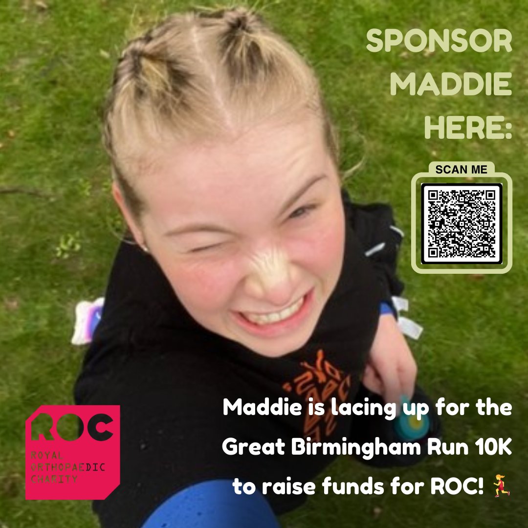 With only one day to go, today we're shining a light on our final fundraiser, Maddie! Not only is Maddie a dedicated runner, but she's also a fundraising champion. Maddie has put her passion for running to good use, raising funds for ROC with an incredible effort!👏#fundraising