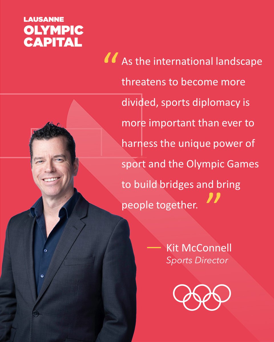 🔊Join @kit_mcconnell on May 14th as we discuss the unique power of #sport and the #Olympics to build bridges and bring people together. We'll be sharing insights with over 60 staff from International Federations at the IF Seminar. #SportsDiplomacy 🤝#IFseminar #KitInsights