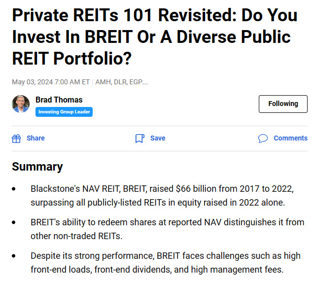 🚨BREIT's payout ratio is an astonishing 670% (*) * FAD is fully loaded with management fees that $BX is entitled to take in cash and comparing this to the amount of dividends declared. 👉 seekingalpha.com/article/468875…