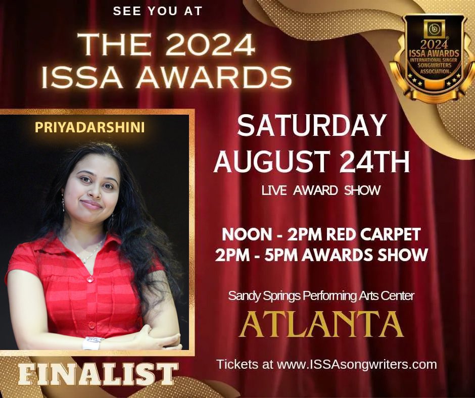 Excited to announce that I am a 2024 ISSA Awards Finalist in three categories: International Female Vocalist of the Year, International Female album of the Year & International Duo of the year!! Feeling honored to make it to the Red carpet Atlanta, USA! Thanks all❤️