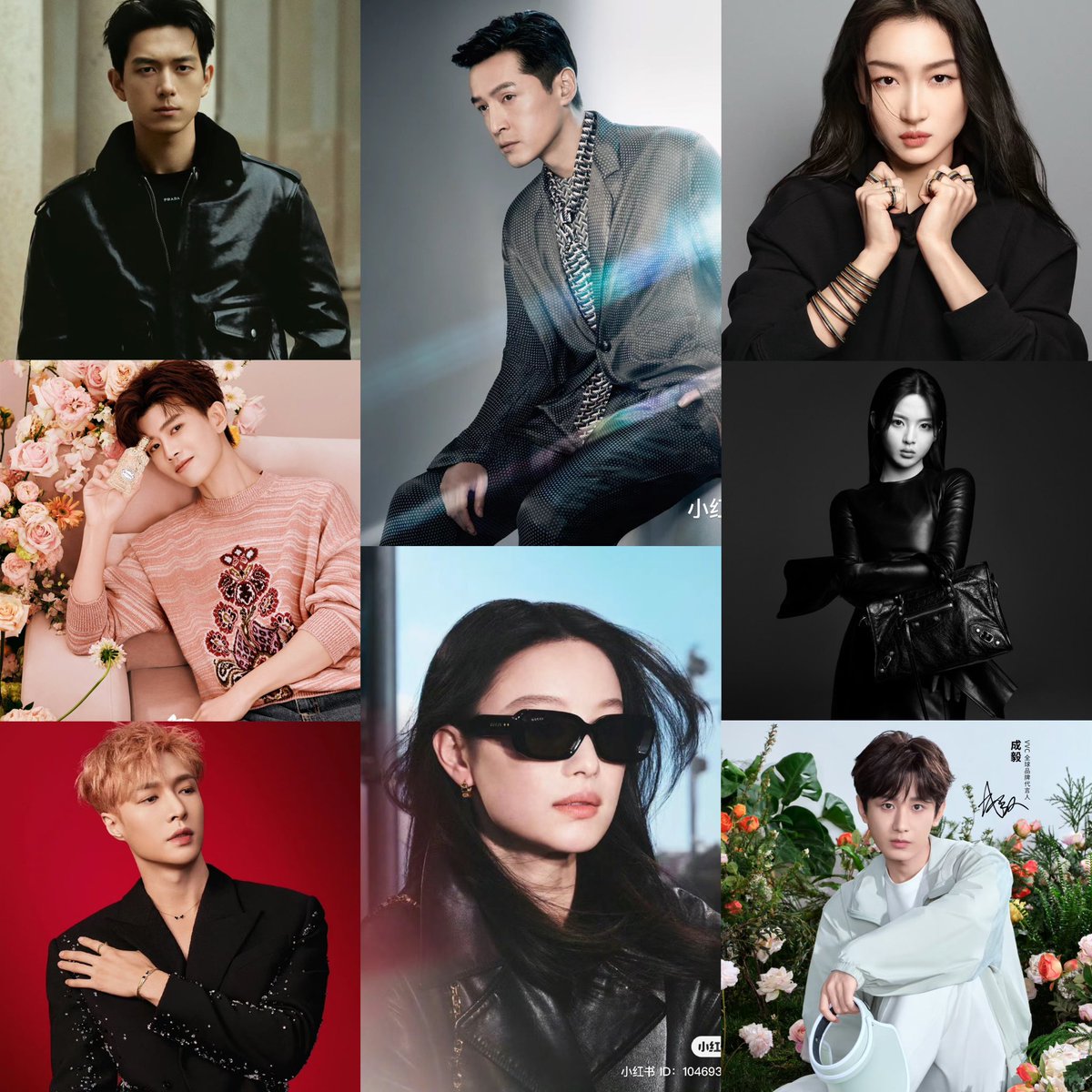 Global Campaigns of C-Artists 

#XiaoZhan: Gucci (4), Tods (5), Boucheron, Zenith (2), Ralph Lauren Fragrance (2), Nars (many), L'Oreal Pro
#Dilireba: Dior (2), Mikimoto (many), Panerai, Clarins (2)
#LiuYifei: LV, Bvlgari (2), Tissot, Shiseido (many)
#JacksonWang: Cartier, LV,