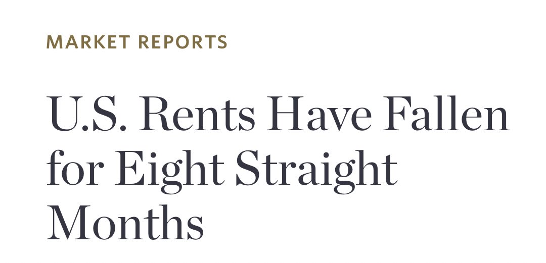 “For the eighth consecutive month, U.S. rents dropped on an annual basis in March, falling by 0.3%, according to a report from Realtor.com ..” @MansionGlobal #CPI trib.al/MSKNh76