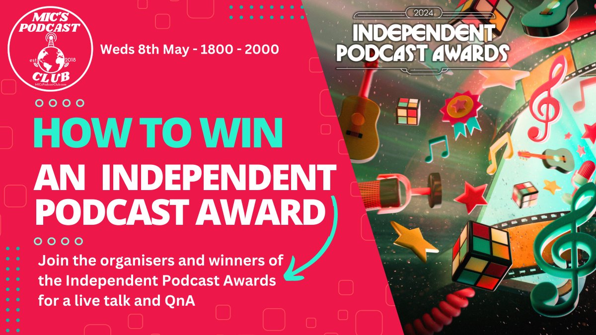 🎙️Are you thinking of entering this year's Independent Podcast Awards? Well join us on May 8th to get insider tips for making your entry stand out with the organisers of the @IndPodAwards @MICsPodcastClub Live online QnA from 6pm RSVP for free ⬇️ meetup.com/micpod/events/…