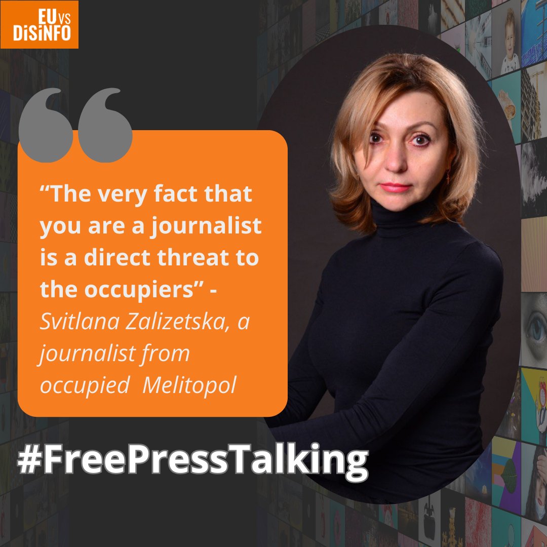 Press Freedom is one of the greatest fears of the Kremlin. Svitlana Zalizetska, a Ukrainian journalist intimidated by the Russians in Melitopol for her work, experienced this first hand. Read our interview with her: euvsdisinfo.eu/the-very-fact-…